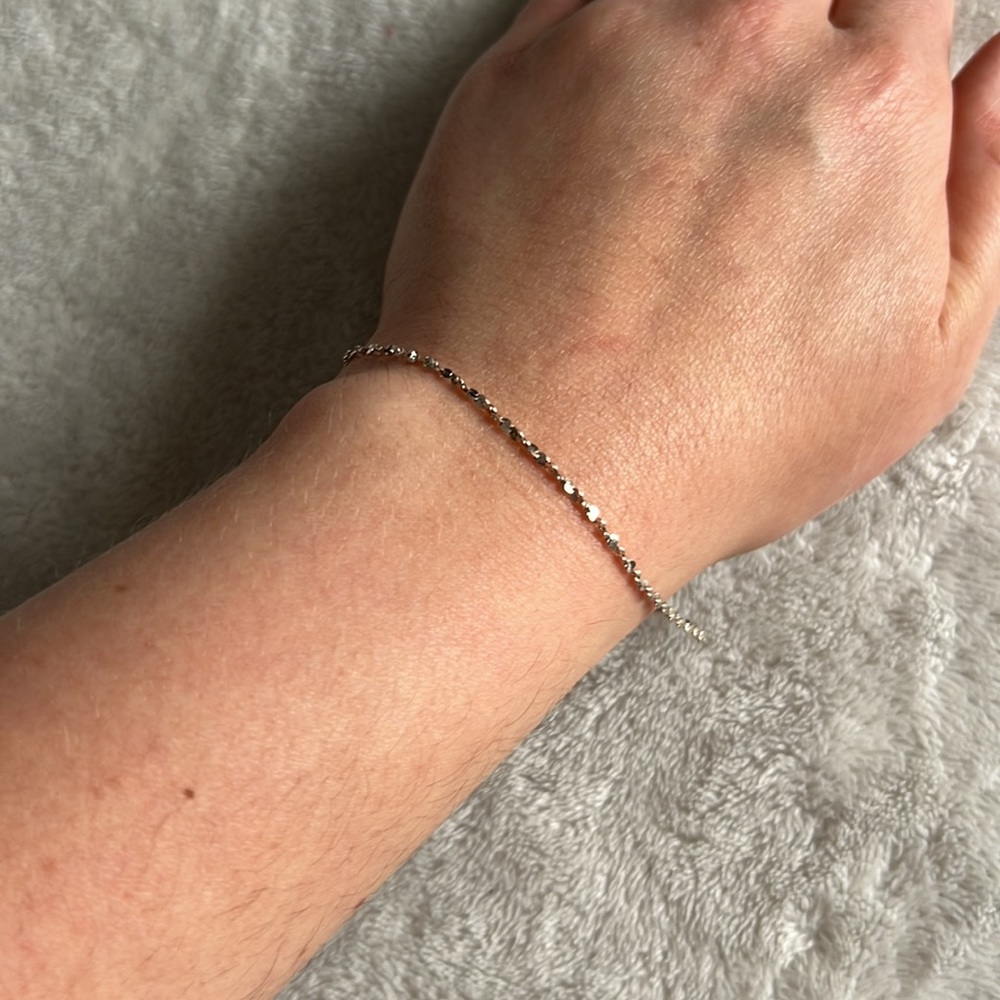 Italy silver bracelet thin spiral chain